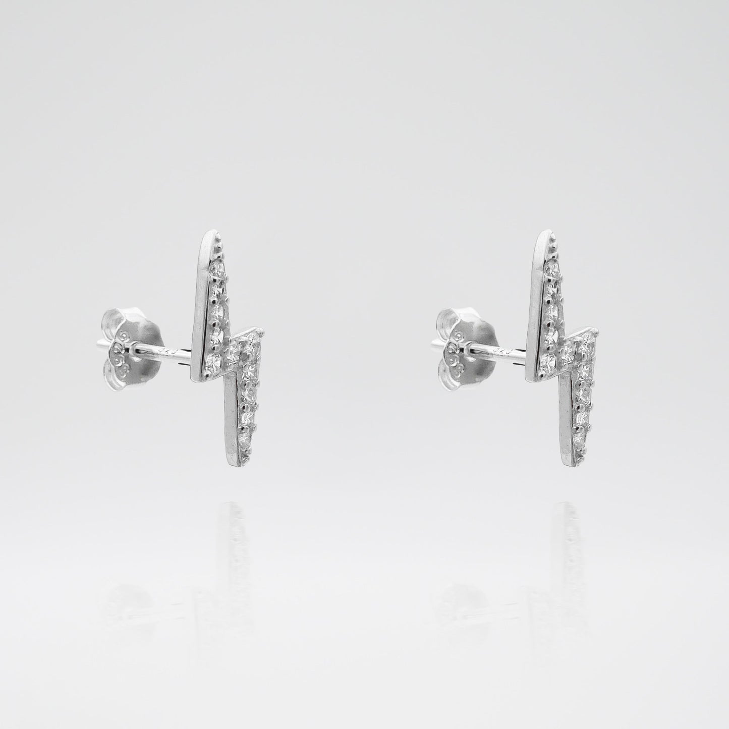 925 Sterling Silver Lightning Bolt Stud Earrings 5