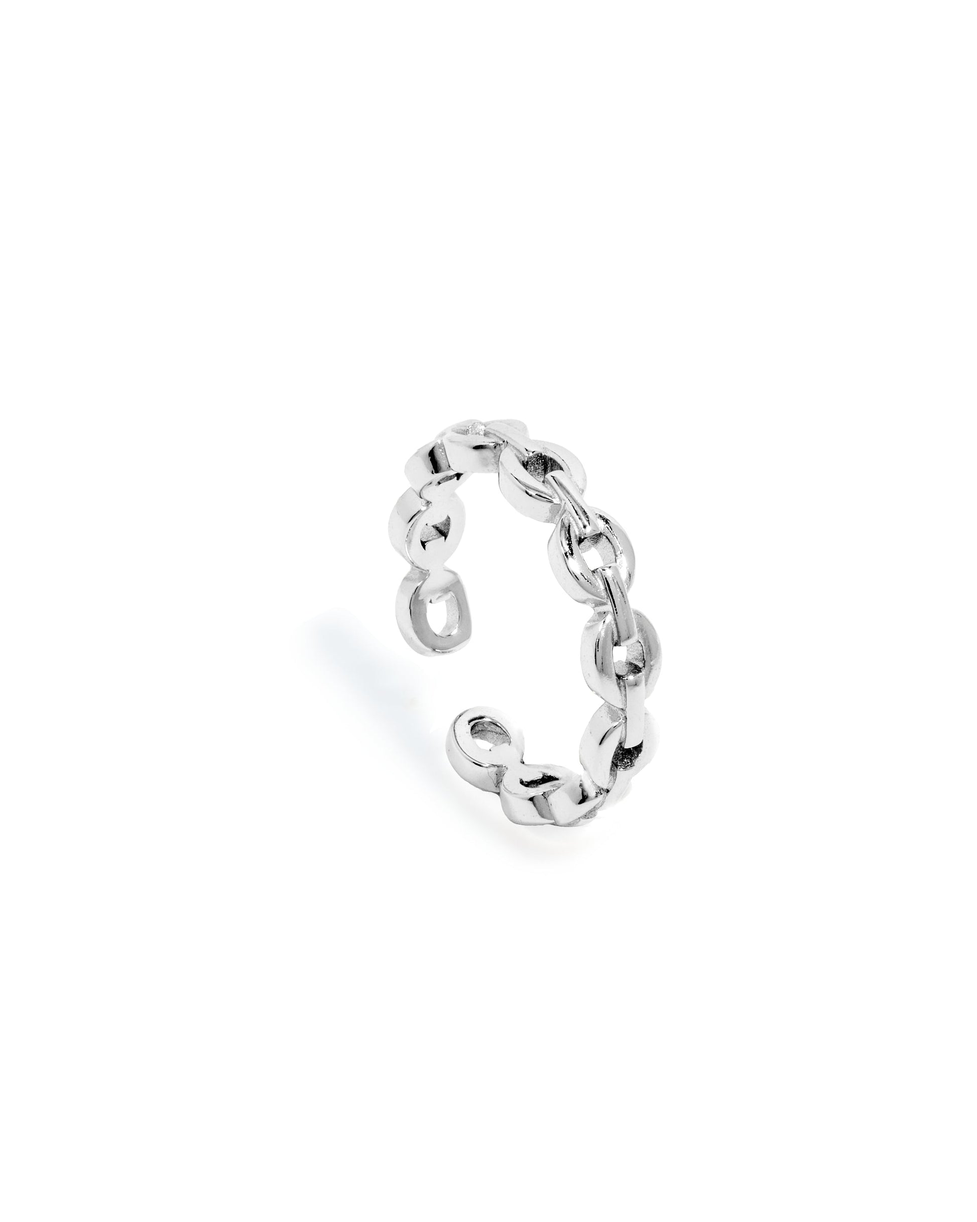 Sterling Silver Link Chain Ring: Elegant Connectivity 1