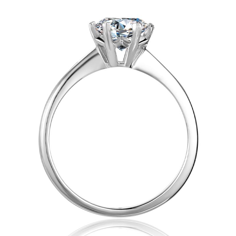 925 Sterling Silver Classic Round Cut CZ Solitaire Ring 6