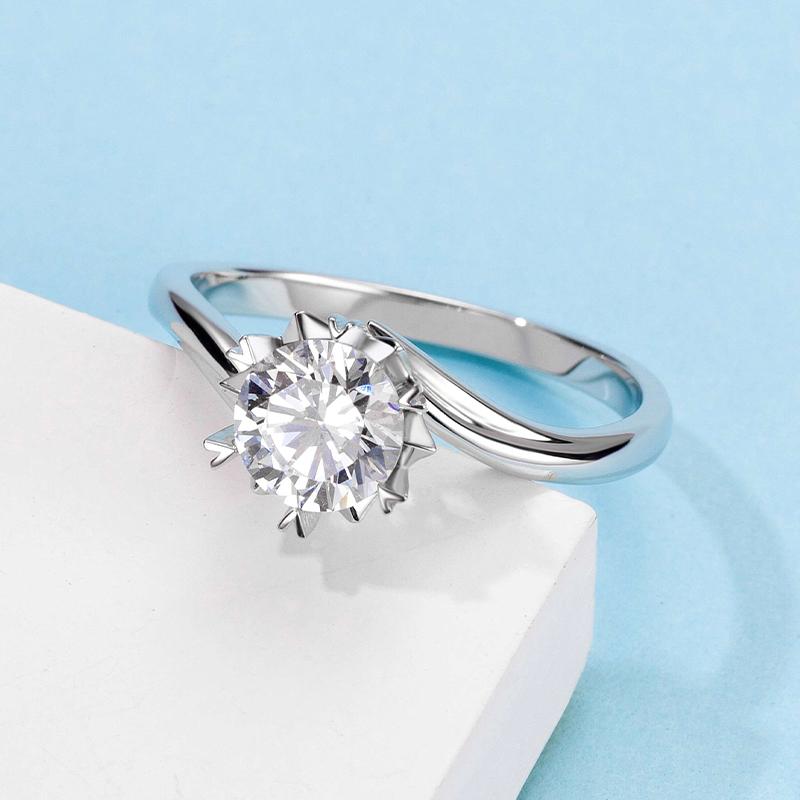 925 Sterling Silver Classic Round Cut CZ Solitaire Ring 5