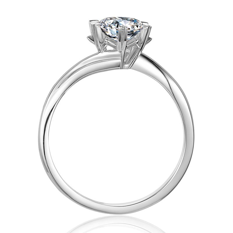 925 Sterling Silver Classic Round Cut CZ Solitaire Ring 3