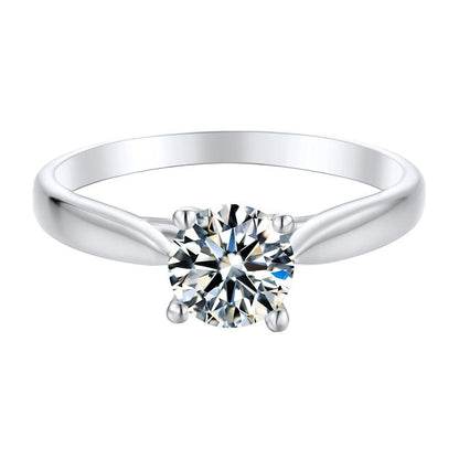 925 Sterling Silver Classic Round CZ Solitaire Ring 2