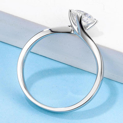 925 Sterling Silver Twisted Round 925 Sterling Silver Solitaire Ring 6