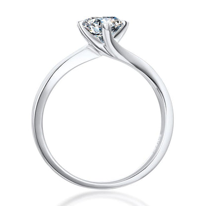 925 Sterling Silver Twisted Round 925 Sterling Silver Solitaire Ring 3