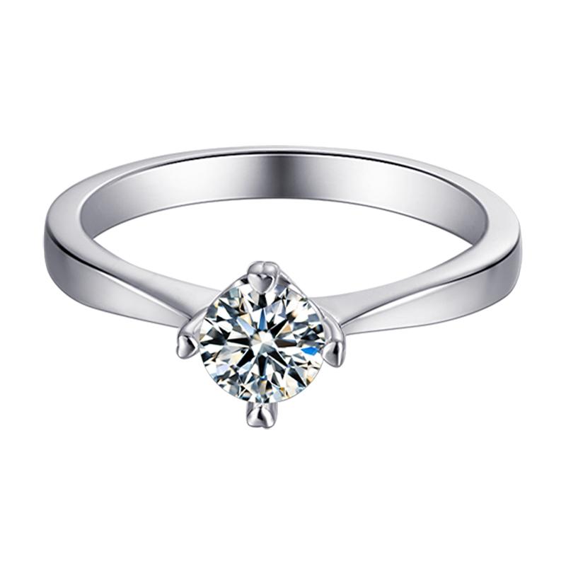 925 Sterling Silver Solitaire Round Cut CZ Ring 2