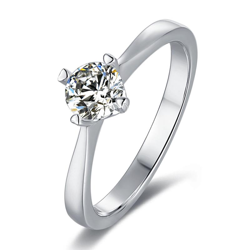 925 Sterling Silver Solitaire Round Cut CZ Ring 1