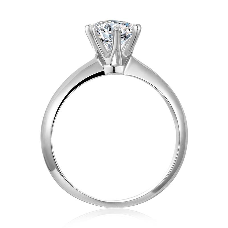 925 Sterling Silver Classic Round Cut CZ Six Prong Solitaire Ring 3