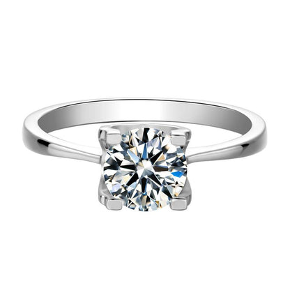 925 Sterling Silver Classic Round Cut CZ Solitaire Ring 2