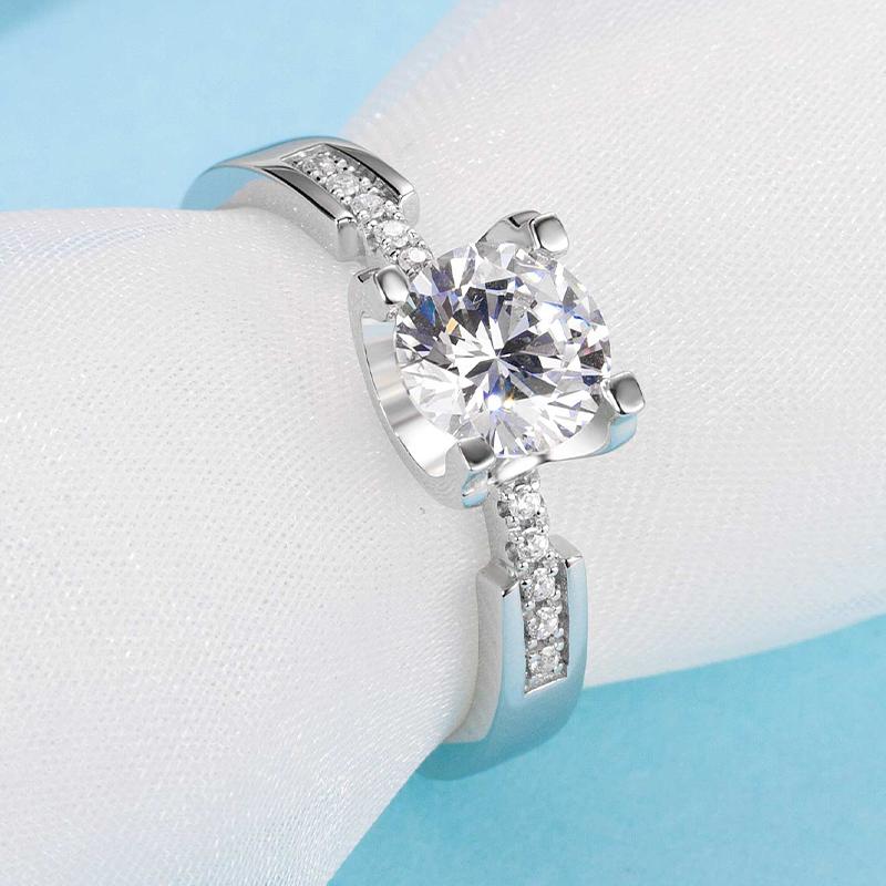 925 Silver Sterling Classic Round Cut CZ Micro Setting Solitaire Rings 4