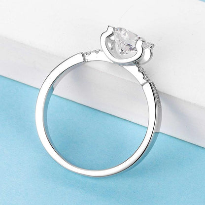 925 Silver Sterling Classic Round Cut CZ Micro Setting Solitaire Rings 6