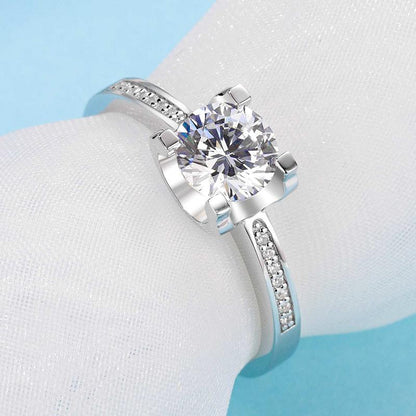 925 Silver Sterling Classic Round Cut CZ Micro Setting Solitaire Rings 4