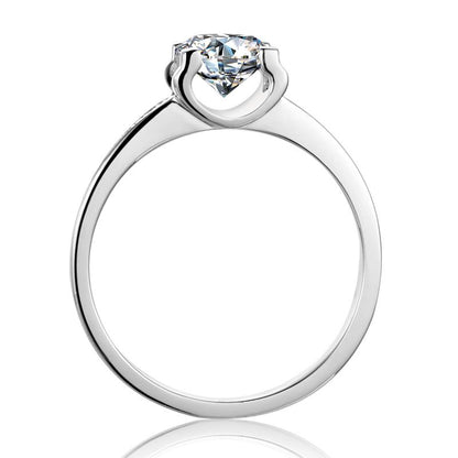 925 Silver Sterling Classic Round Cut CZ Micro Setting Solitaire Rings 3