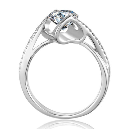 925 Sterling Silver Classic Round Cut CZ Angle Solitaire Ring 4