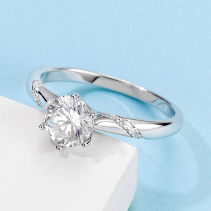 925 Sterling Silver  Classic Round Cut CZ Fashion Solitaire Ring 5