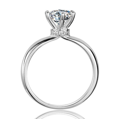 925 Sterling Silver Classic Round Cut CZ Fashion Solitaire Ring 4