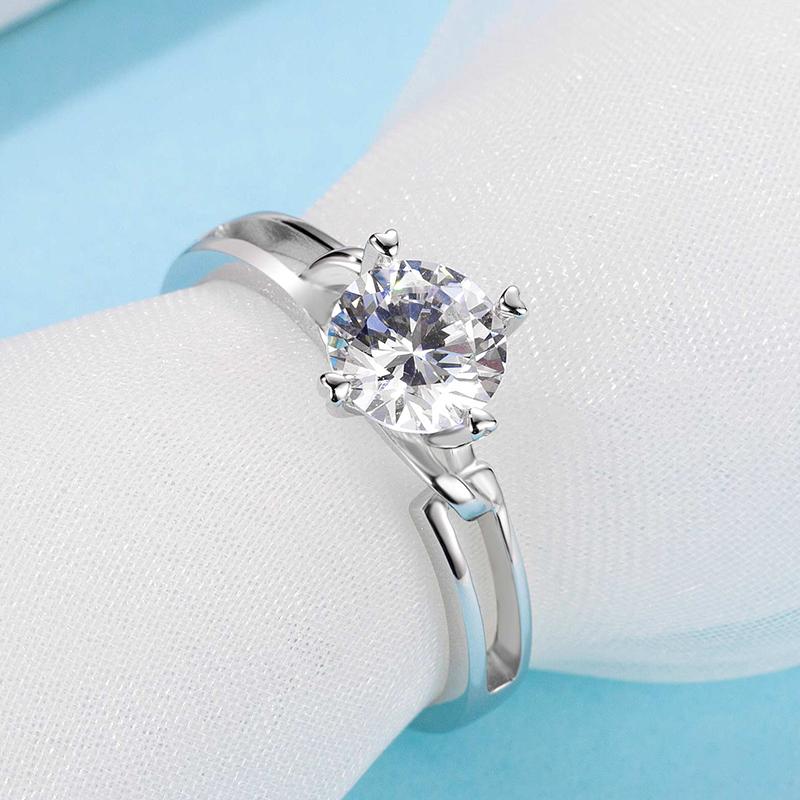 925 Sterling Silver Classic Round Cut CZ Butterfly Solitaire Ring 4