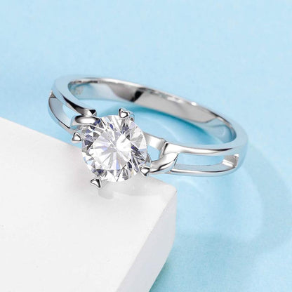 925 Sterling Silver Classic Round Cut CZ Butterfly Solitaire Ring 5