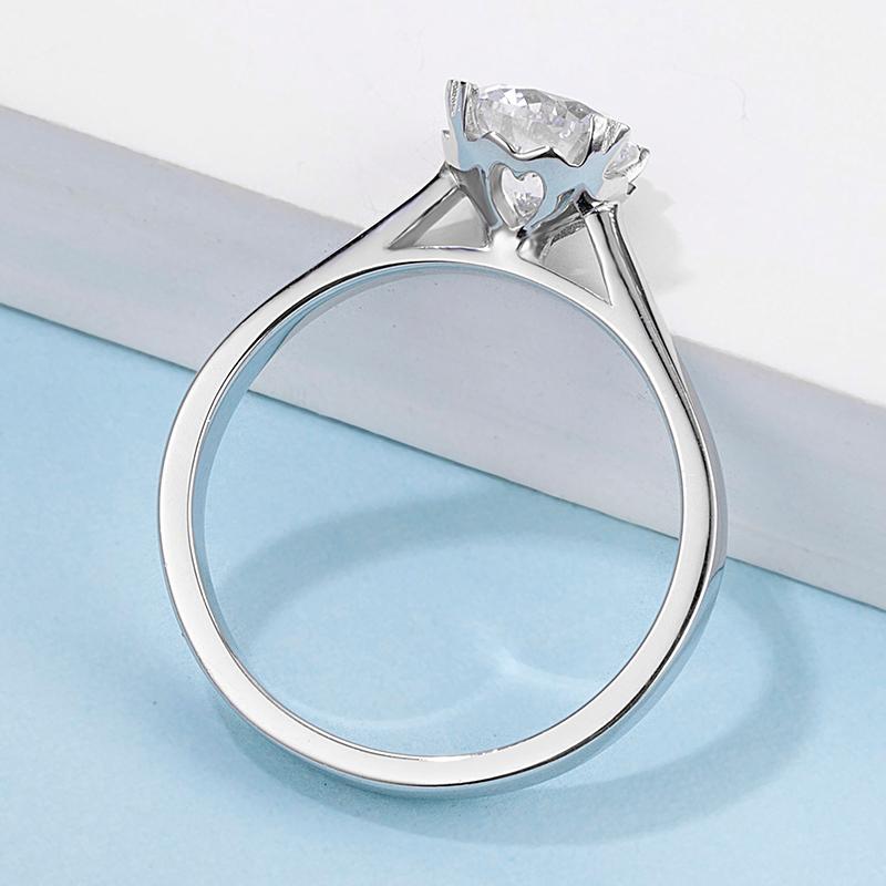 925 Sterling Silver Classic Round Cut CZ Love Solitaire Rings 6