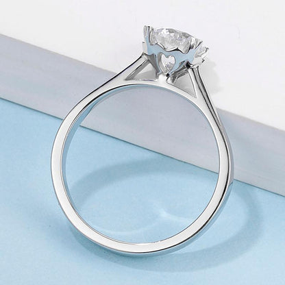 925 Sterling Silver Classic Round Cut CZ Love Solitaire Rings 6