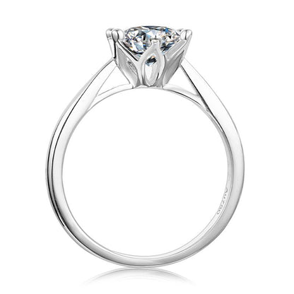 925 Sterling Silver  Classic Round Cut CZ Diamond Crown Solitaire Rings 3