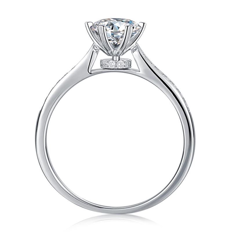 925 Sterling Silver  Classic Round Cut CZ Luck Solitaire Rings 3