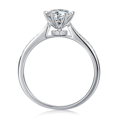 925 Sterling Silver  Classic Round Cut CZ Luck Solitaire Rings 3