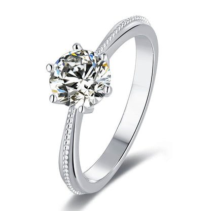 925 Sterling Silver Classic Round Cut CZ Commitment Solitaire Rings 1