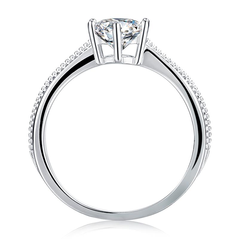 925 Sterling Silver Classic Round Cut CZ Commitment Solitaire Rings 3