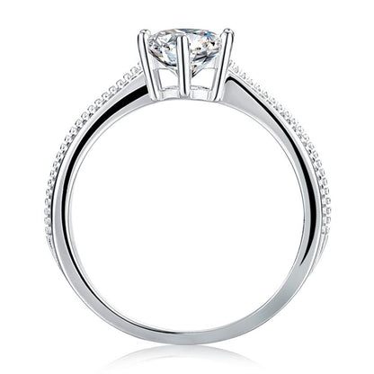 925 Sterling Silver Classic Round Cut CZ Commitment Solitaire Rings 3