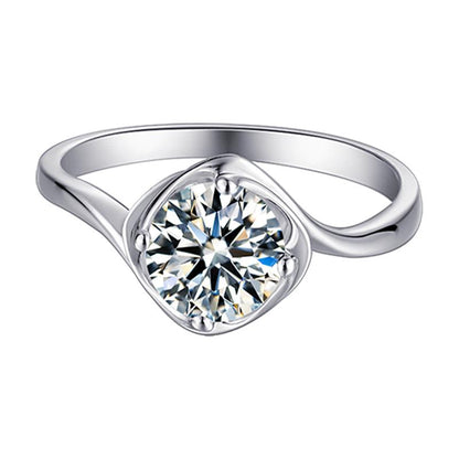 925 Sterling Silver Classic Round Cut CZ Bud Solitaire Rings 3