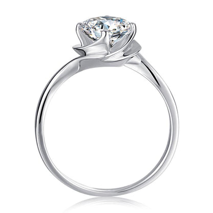 925 Sterling Silver Classic Round Cut CZ Bud Solitaire Rings 4