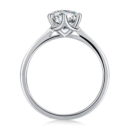 925 Sterling Silver Classic Round Cut CZ Six Prong Solitaire Rings 3