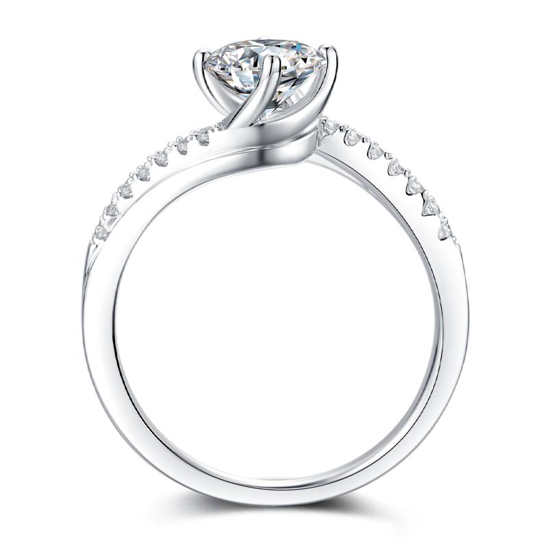 925 Sterling Silver Classic Round Cut CZ Twist Ring 4