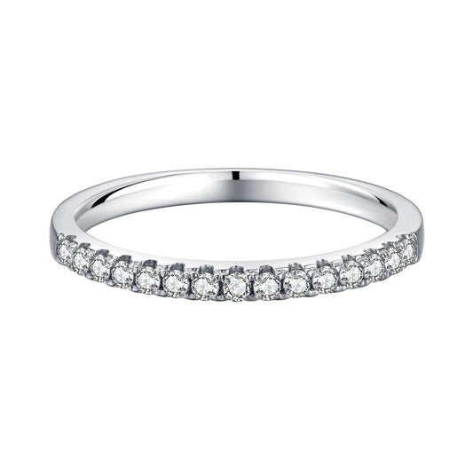 925 Sterling  Silver Round Cut Half Eternity Band 1