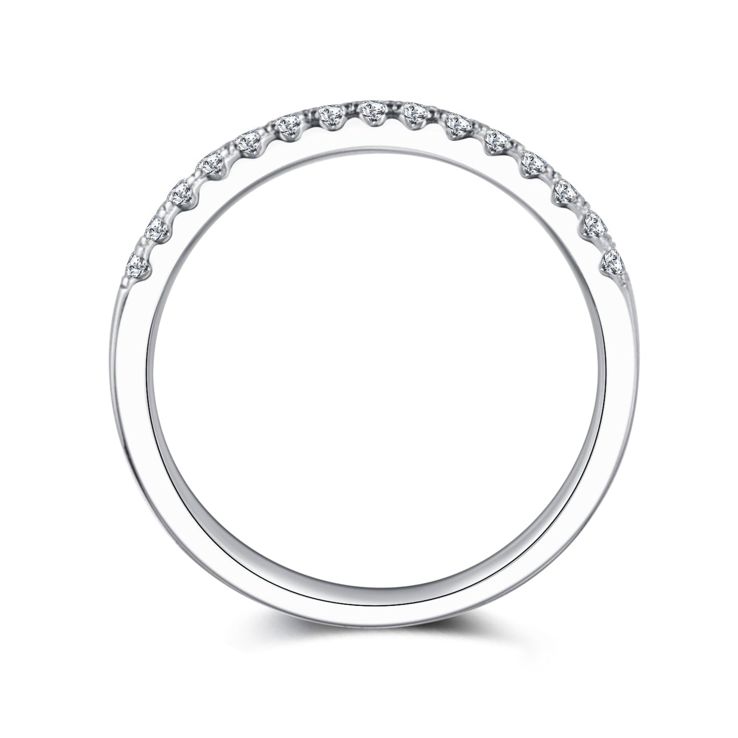 925 Sterling  Silver Round Cut Half Eternity Band 2