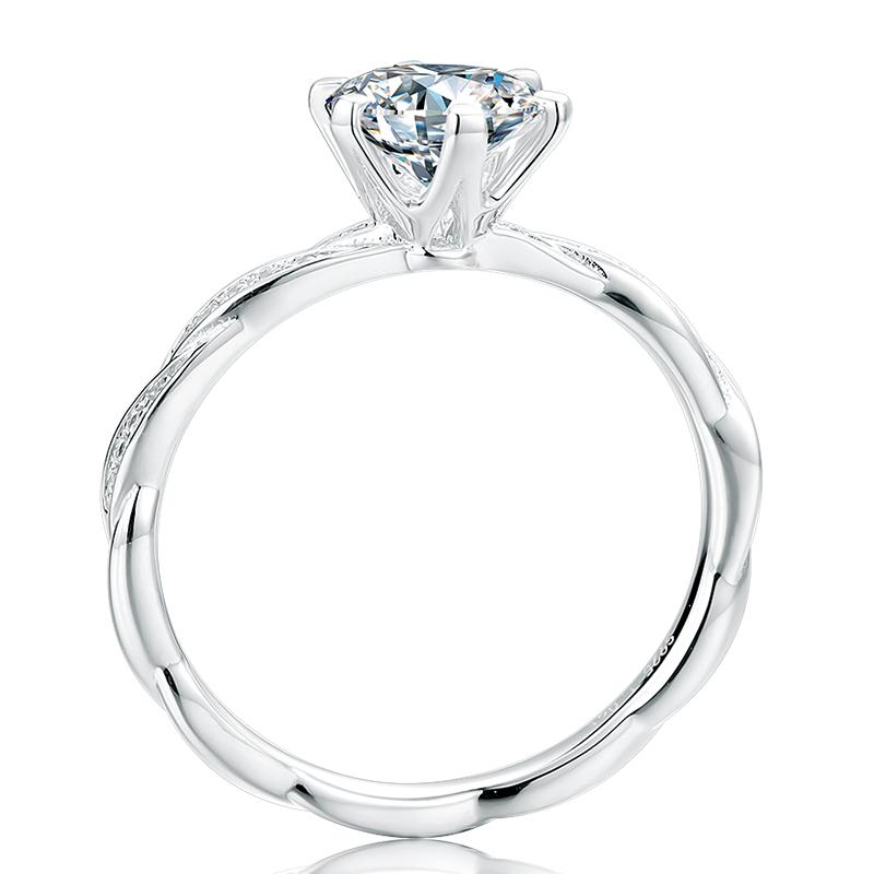 925 Sterling Silver Classic Round Cut CZ Happy Solitaire Rings 4