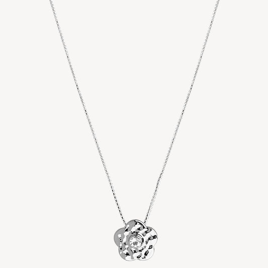 18 Inch Round Box Chain Forget-Me-Not Pendant Necklace 1