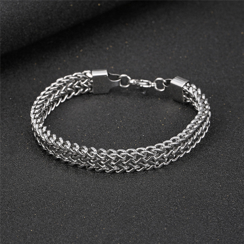 925 Sterling Silver Men Chain Bracelet Stainless Steel Bracelets 4