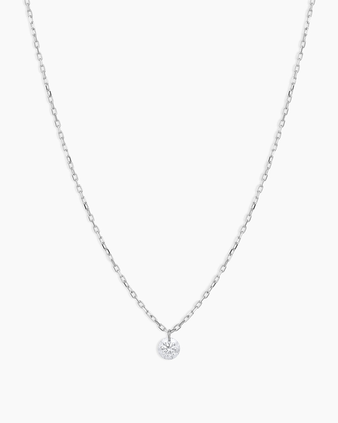 925 Sterling Silver Floating Diamond Necklace 5