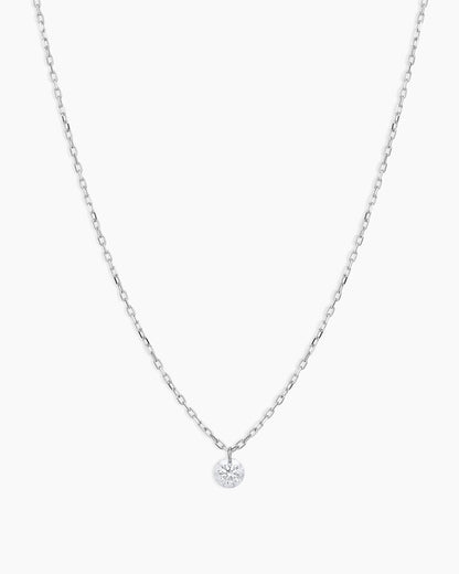 925 Sterling Silver Floating Diamond Necklace 5