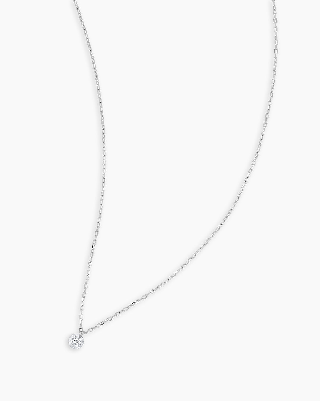 925 Sterling Silver Floating Diamond Necklace 7