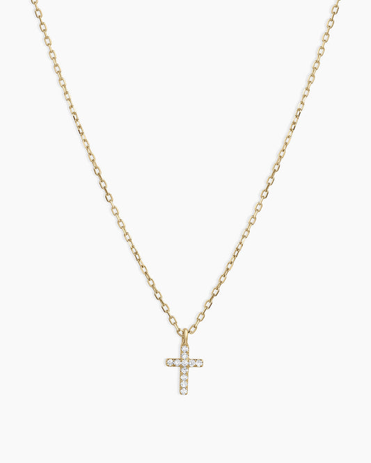 925 Sterling Silver Diamond Cross Necklace 1