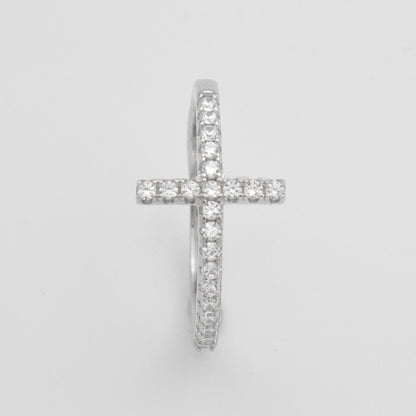 925 Sterling Silver Horizontal Cross Ring 3