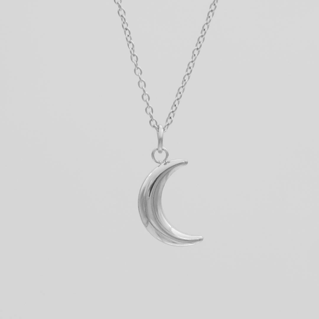 925 Sterling Silver Mini Crescent Moon Necklace 3