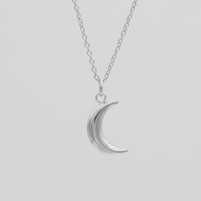 925 Sterling Silver Mini Crescent Moon Necklace 3