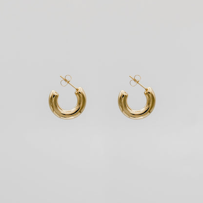 925 Sterling Silver Gold Mini Chunky Hoops 1