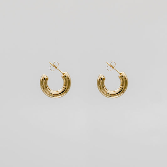 925 Sterling Silver Gold Mini Chunky Hoops 1