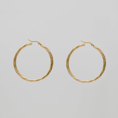 925 Sterling Silver Sara Gold Hoops 5