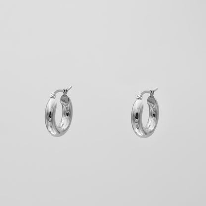 925 Sterling Silver Classic Silver Filled Hoops 10