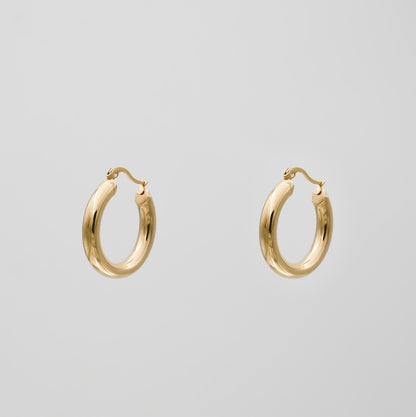 925 Sterling Silver Classic Gold Filled Hoops 16